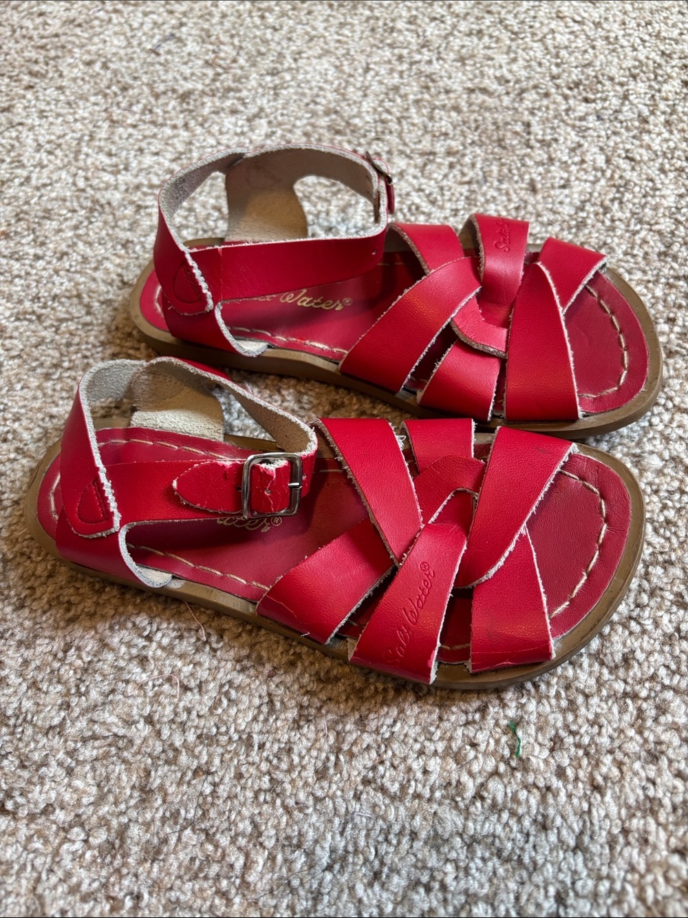 Salt Water Red Strap Sandals Youth Size 13 | summer | bbq | casual | beach